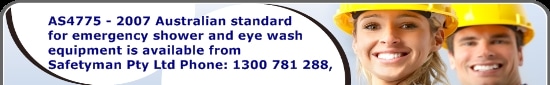 Emergency Shower Banner Australia AS4775 Emergency Eyewash and Shower Equipment